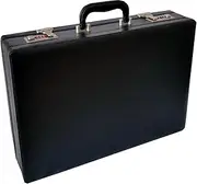 [ESSENTIAL PRODUCTS] Smooth Nappa Faux Leather Expandable Executive Attache Case Briefcase, Black, Briefcase