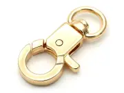 Trigger Lobster Claw Clasp Swivel Clip Snap Hook Circle Shape 4pcs VT366 (Gold)