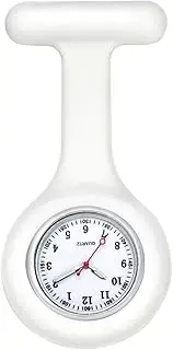 Nurse Watch with Glow Pointer In The Dark, Japanese Quartz,H HOME-MART Nurse Fob Watch,Nursing Watch,Clip Watch,Lapel Watch,Clip on Nursing Watch (White)