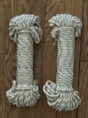 Macrame Cord Lot of Two 5mm Cotton Rope Bundle Metallic Gold Natural Modern MCM