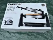 Chefman Rotating Belgian Waffle Maker, 180° Flip Iron w/ Stainless -