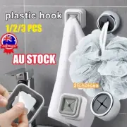 1/3X Push In Tea Towel Holder GrNV Hook Chrome Self Adhesive Kitchen Cloth Clip
