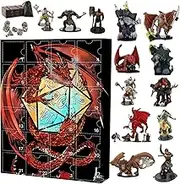 Dungeons Dragons Advent Calendar 2024, 24 Day DND Miniatures Figures Christmas Countdown Calendar, Dungeons Dragons Toy Advent Calendar, Collectible Dragon Statue Playset, for Adults & Kids