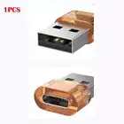 1PCS Orange USB Male to USB C Female Adapter for iPhone iPad Galaxy CarPlay Etc