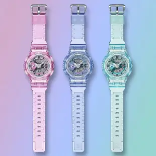 【CASIO 卡西歐】G-SHOCK 未來系列 半透明女錶手錶(GMA-S110VW-2A)