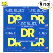 5-PACK DR PB-45 Pure Blues Quantum Nickel Electric Bass Guitar Strings 45-105