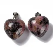 Rhodochrosite Puff Heart Pendant - Compassion, Love and Comfort - Healing Crystal - Gift Idea