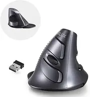 Delux Ergonomic Bluetooth Vertical Mouse - Rechargeable, Adjustable DPI up to 4000, 6 Buttons & Removable Palm Rest - Relieve Hand & Wrist Pain - M618G DB-Black