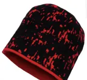 New Spyder Warp Reversible Beanie Hat Kids Boys One Size Red Black