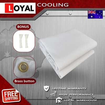 200cmx300cm Heavy Duty White Canvas Tarp Tarpaulin Waterproof UV Water Resistant