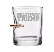 Bulletproof Trump Drinking Glasses - Made in the USA - MAGA (11Oz Rocks Glass)