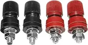 4 Pcs Binding Post Connector, 6mm Banana Socket, Test Probe Audio Speaker Terminal Binding Post Banana Plug Jack Socket Adapter Connector, Black + Red
