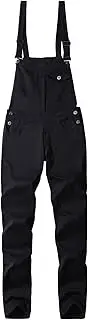 [Aosufei] Men's Stylish Solid Casual Bib Overalls Adjustable Straps Loose Fit Jumpsuit Cargo Outdoor Overalls, Black, X-Large