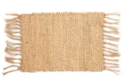 Fab Habitat Chandan Rectangle Jute Placemats, Set of 4 (Natural) - 60x90cm