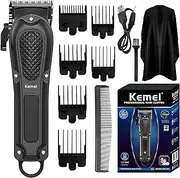KEMEI Hair Clippers for Men Professional Cordless&Corded Barber Clippers for Hair Cutting & Grooming, Rechargeable Beard Trimmer for Men,KM-1071