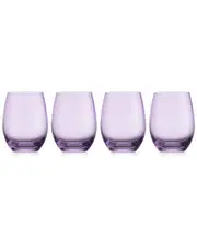 Godinger Set of 4 Veneto Amethyst Stemless Wine Glasses