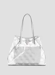 GUESS Women's White Logo Tuana Tote Bag