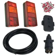 Trailer Light Wiring Kit - Large Lights, Plug, Junction Box, 5m Wire, Terminals