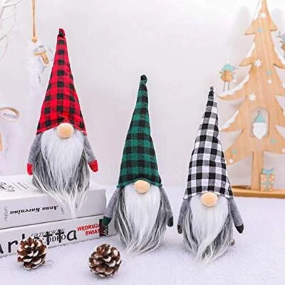 Gnomes Christmas Decorations 3PC Handmade Santa Scandinavian Tomte All in One