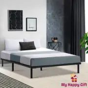 Artiss Bed Frame DOUBLE Size Metal Mattress Base Platform Foundation Black TED