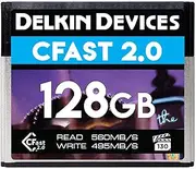 Delkin DCFSTV128 128GB Premium Cfast 2.0 Vpg-130 Memory Card,Silver