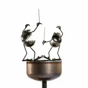 Sugarpost Metal Art Gnome be Gone Cauldron Tiki Torch