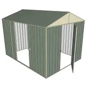 Build-a-Shed 2.3 x 3.0 x 2.3m Front Gable Double Sliding Side Door Shed - Green