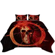 Scary Dark Art Blood Ring Skull Coverlet