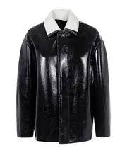 Philosophy Di Lorenzo Serafini High-Shine Finish Drop Shoulder Coat M coal gray