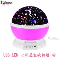 在飛比找PChome24h購物優惠-USB LED 七彩星空旋轉燈 -粉(C-WF-LED019