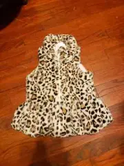 Mud Pie Faux Leopard Fur Vest - Light Color