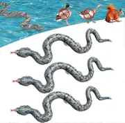 Inflatable Snakes For Pool To Keep Birds Away, 3pcs Floating Snakes For Pool, Fake Snake Balloon Pool Supplies Prank Props Grey