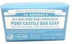 DR BRONNER'S All One Hemp Baby Unscented Pure Castile Bar Soap 5 oz