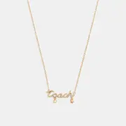 Coach Script Heart Necklace
