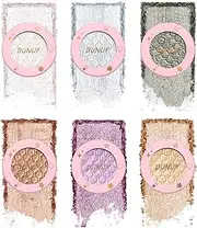 Joyeee Glitter Eyeshadow Shimmer Eye Shadow Set, 6Colors Waterproof Long Lasting high Pigmented Nude Eye Makeup Kit, Matte Creamy Blush Make Up for Girl Women Travel Size Holiday Colorful Gift Kit