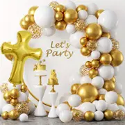 133 Balloon Arch Decoration Set Of Cross Style Aluminum Balloons For Baptisms Eucharists Day Of The Dead Funerals Memorial Day