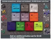 GBA SP Replacement Housing Shell,GLASS LCDLens Cover, CLEAR Colors-w/ExtraButton
