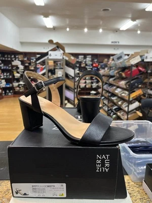 Naturalizer Women's Bristol Ankle Strap Chunky Block Heel Sandal Black 9.5M