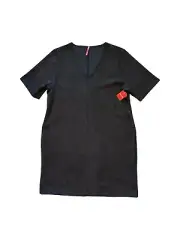 Spanx Faux Suede Column Shift Dress Classic Black Plus Size 2X NWT