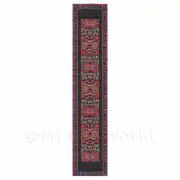 Dolls House Miniature 24cm Black And Red Pattern Hall Runner