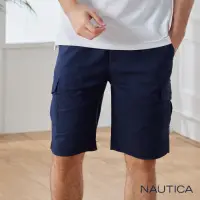 在飛比找momo購物網優惠-【NAUTICA】男裝修身彈性綁帶短褲(深藍)