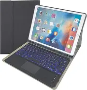 Keyboard Case (Touch Mouse Keyboard) for iPad Pro 12.9 (2015,1st Gen/2017,2nd Gen), 7-Color Backlit Keyboard Cover with Pencil Holder
