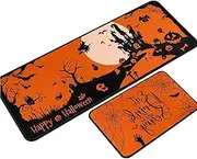 Opilroyn Halloween Rug, Halloween Kitchen Mat - 2 Pieces Bathroom Floor Mats with Horror Theme - Welcome Mat Under the Sink, Kitchen Runner, Rug for Halloween Home Decoration