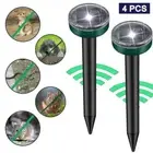 4x Snake Repeller Solar Powered Ultrasonic Mole Mice Pest Rodent Rat Repellent