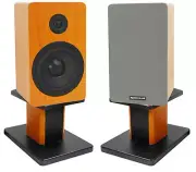 (2) Rockville RockShelf 54C Wood 5.25" Home Bookshelf Speakers+8" Wood Stands