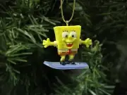 SpongeBob SquarePants "Surfing" Mini Christmas Ornament