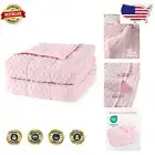 Stylish Microfiber Weighted Blanket for Adults - Pink Minky Dot Design