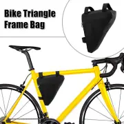 Bicycle Triangle Frame Bag Front Cycling Storage Bag for Mountain Bikes Black