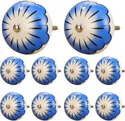5pcs Ceramic Cabinet Handles Vintage Look Flower Drawer Knobs Cupboard Pulls for Kitchen Wardrobe Dresser Bathroom with Screws