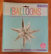 Silver Mylar Star Balloon by Unique Balloons